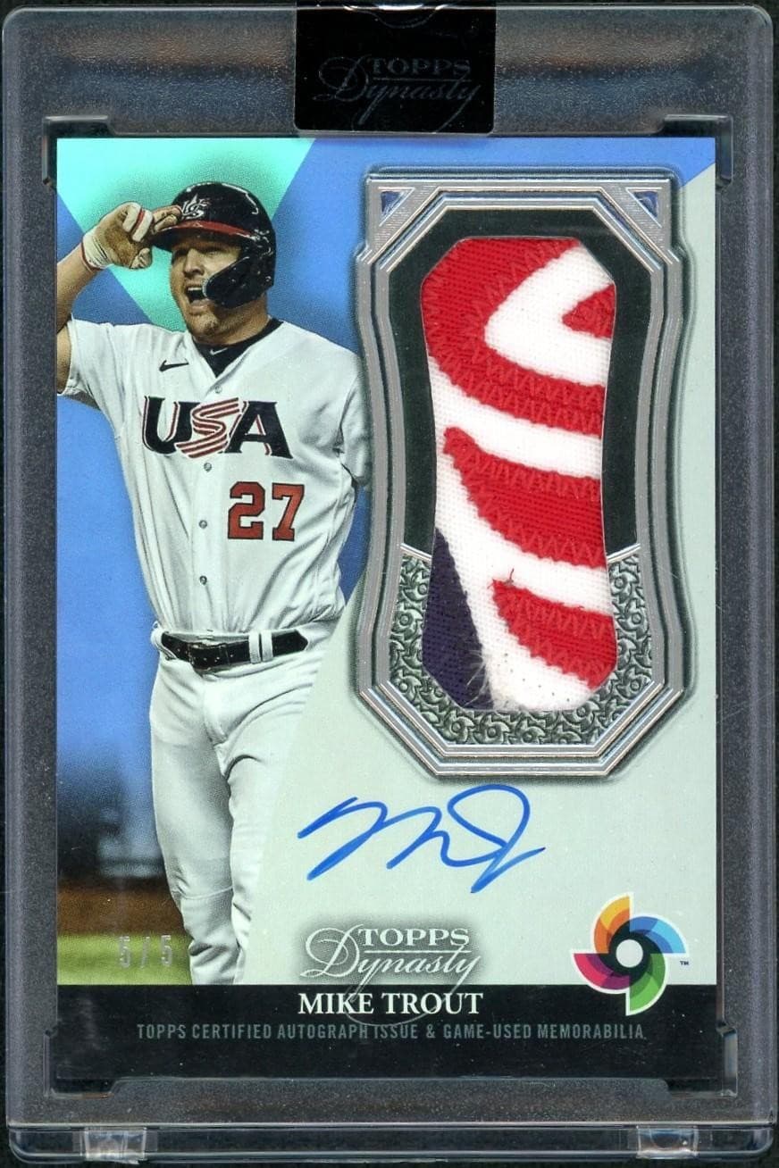 2023 Topps Dynasty Mike Trout WBC Auto Patch /5 Silver #DWBC-MT3
