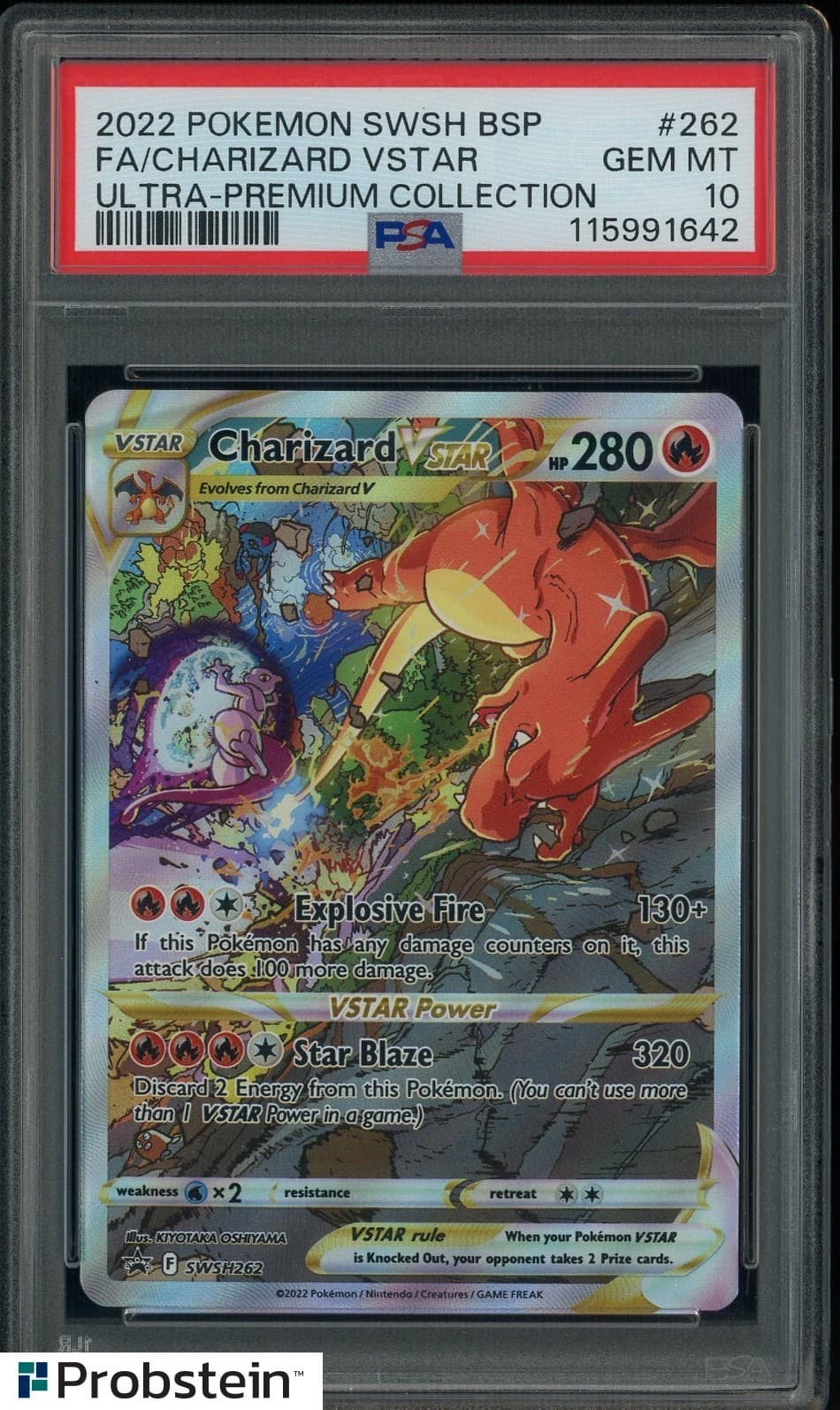2022 Pokemon SWSH BSP Ultra Premium UPC #262 FA Charizard VSTAR PSA 10 GEM MINT