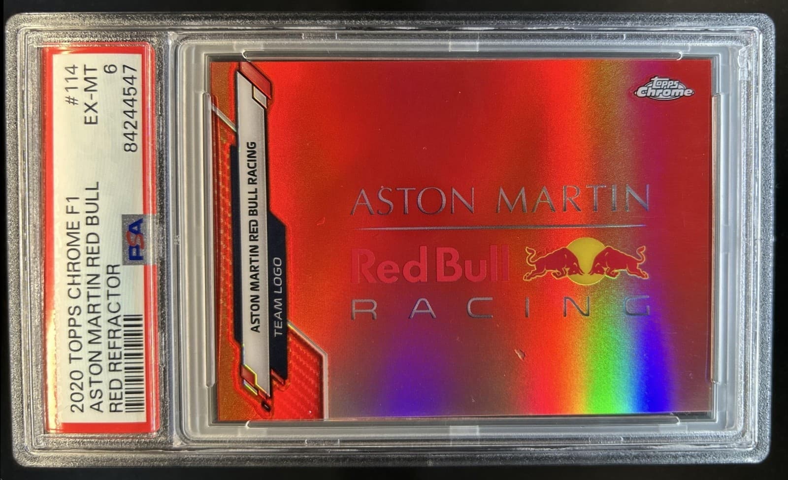 2020 Topps Chrome F1 Formula 1 Aston Martin Red Bull Red Refractor #/5 PSA 6