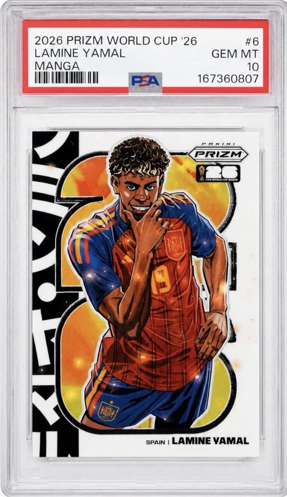 2026 Panini Prizm FIFA World Cup Manga #6 Lamine Yamal Spain PSA 10