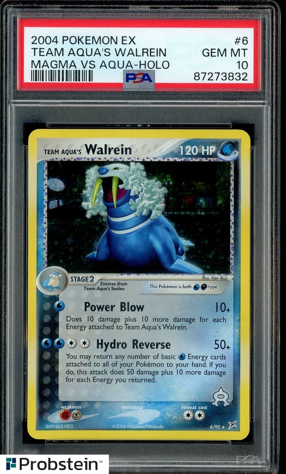 2004 Pokemon Ex Magma VS Aqua #6 Team Aqua's Walrein Holo PSA 10 GEM MINT