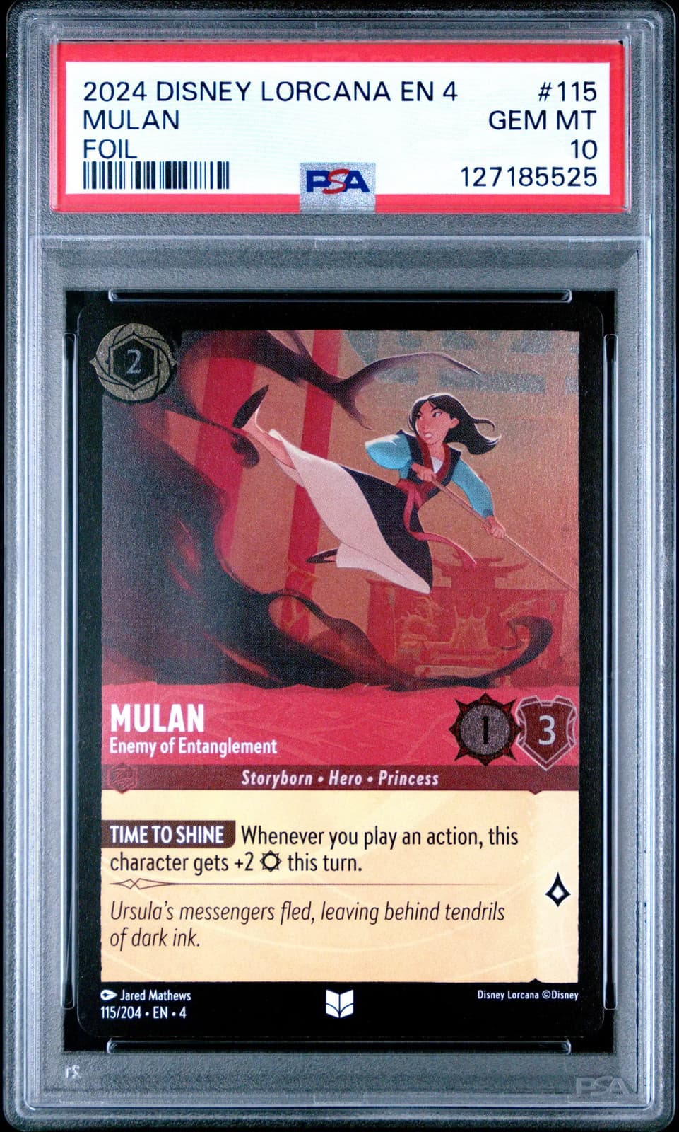 2024 Disney Lorcana EN 4-Ursula's Return Mulan Foil PSA 10 #115