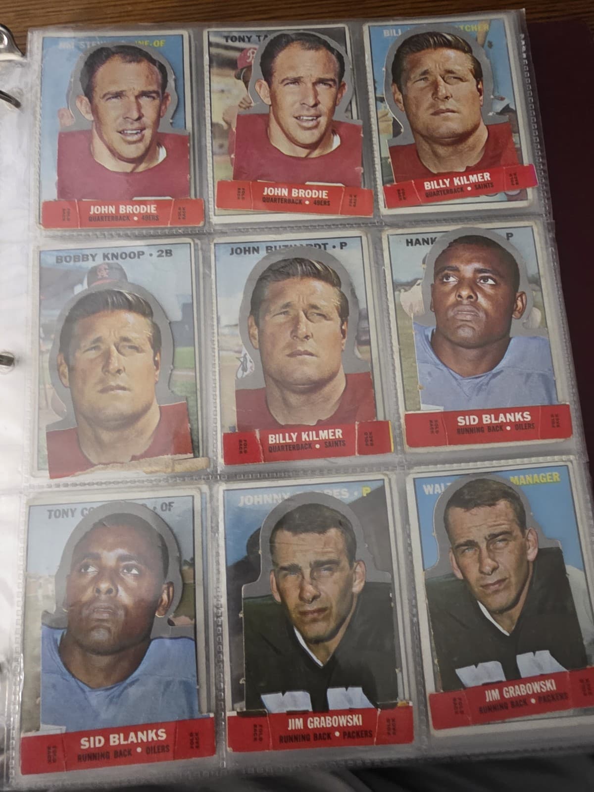 1968 Topps Football Lot Including John Brodie, Billy Kilmer, and Jim Grabowski