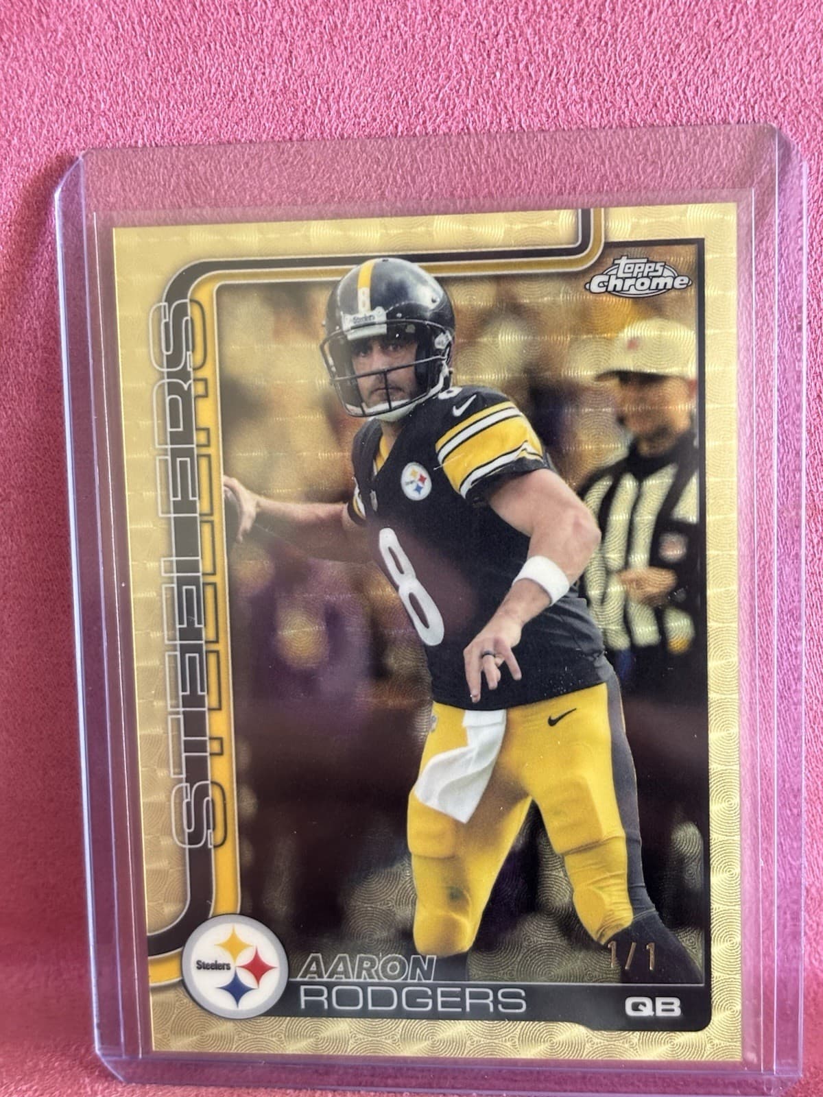 2025 Topps Chrome Football Aaron Rodgers True Superfractor 1/1 Steelers #255