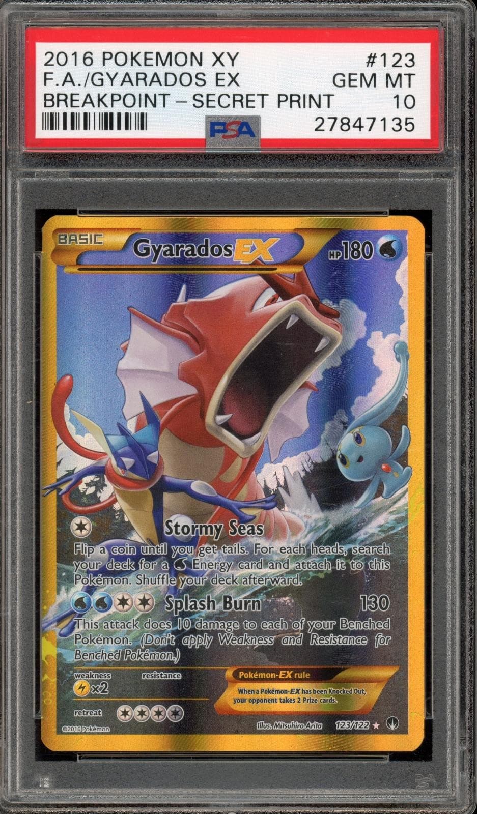 Pokemon Gyarados EX Breakpoint 123/122 Secret PSA 10