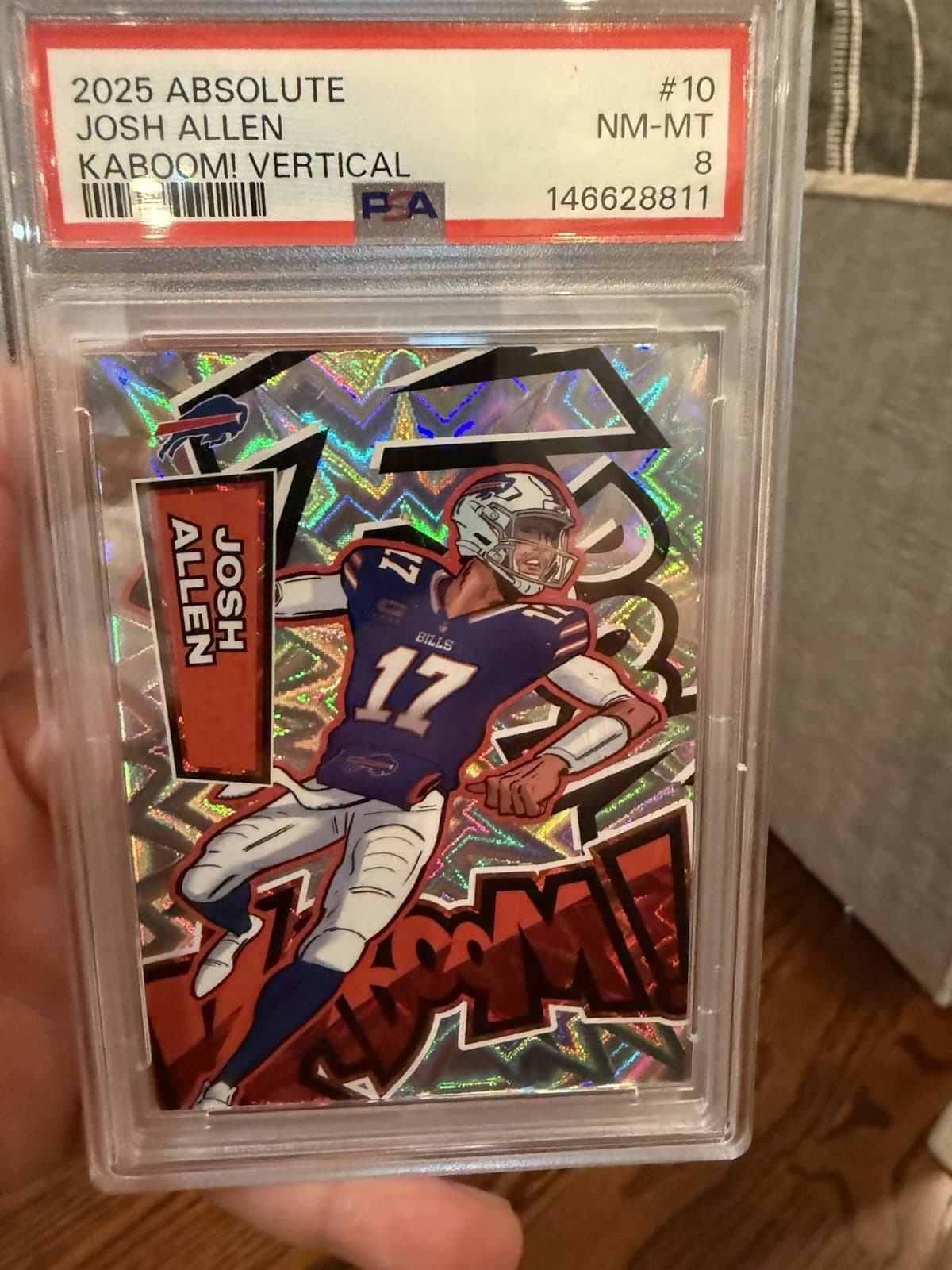 2025 Panini Absolute Vertical Kaboom SSP Josh Allen PSA 8