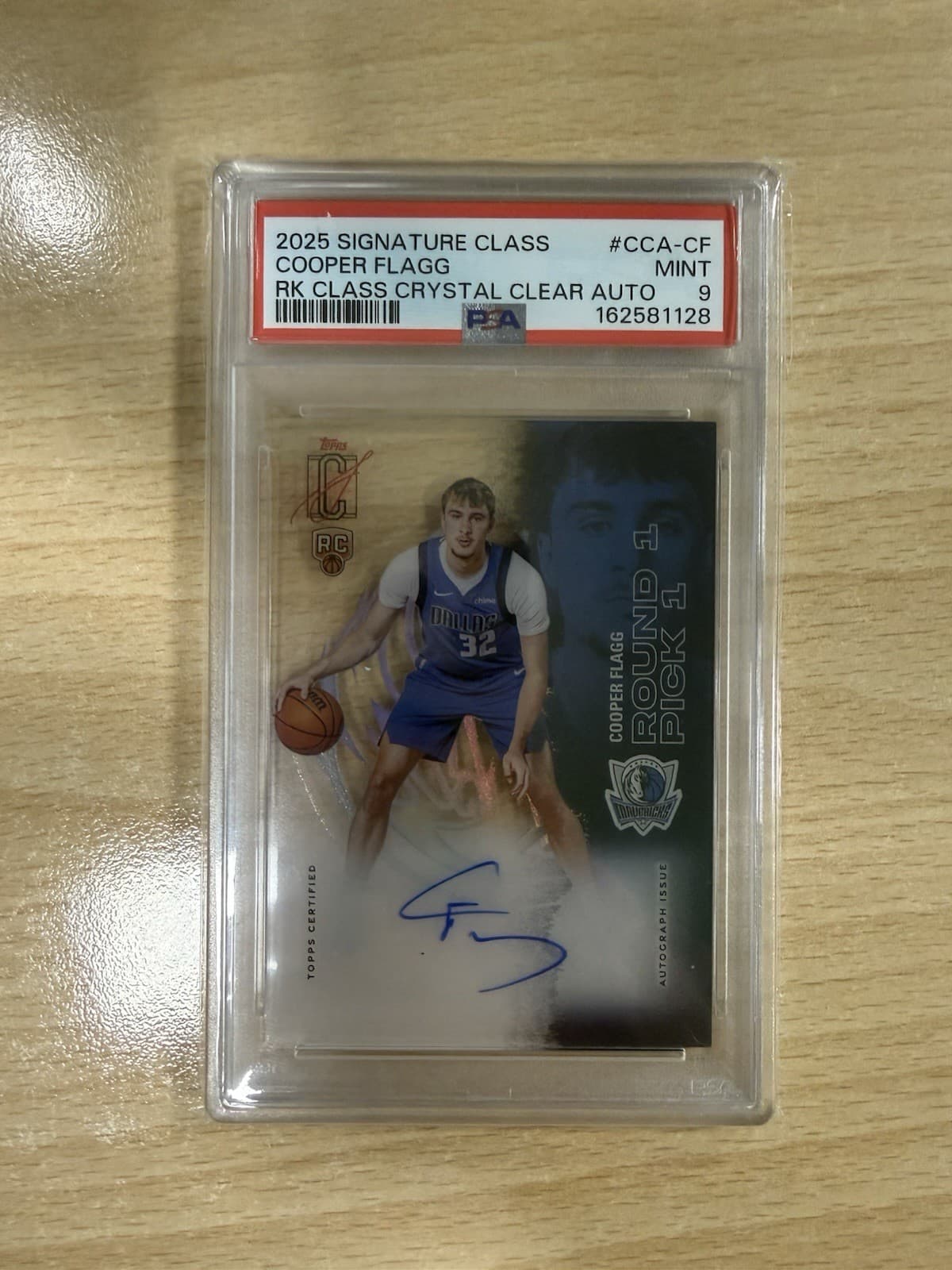 COOPER FLAGG 2025-26 TOPPS #CCA-CF ROOKIE CRYSTAL CLEAR AUTO RC PSA 9