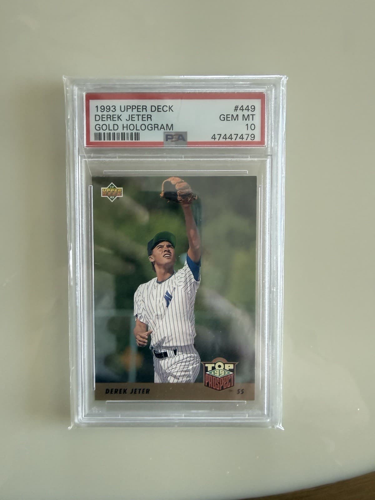 1993 Upper Deck Derek Jeter Gold Hologram. Gem Mint PSA 10.   #449.  47447479