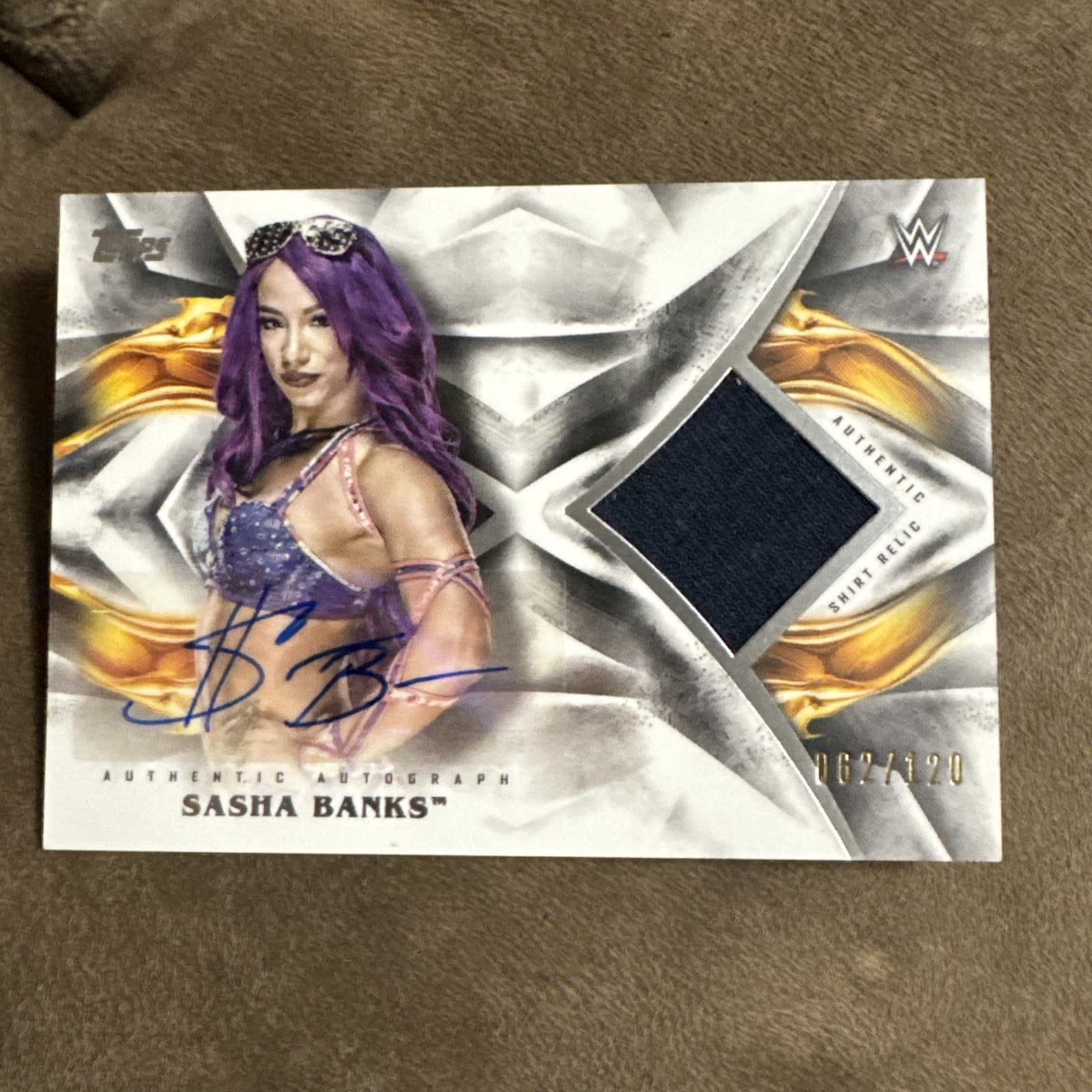 2019 Topps WWE Undisputed Autograph Relics Patch Sasha Banks Auto MERCEDES /120