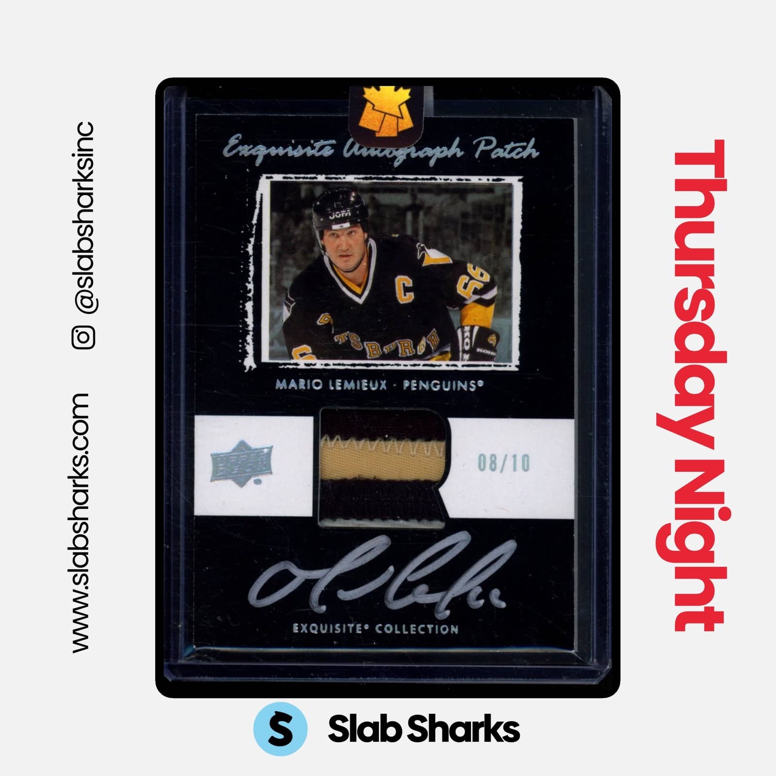 2024 THE CUP MARIO LEMIEUX EXQUISITE COLLECTION '03 TRIBUTE BLACK AUTO PATCH /10