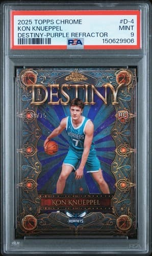Topps Chrome Destiny Purple Refractor Rookie Kon Knueppel Hornets #D-4 PSA 9