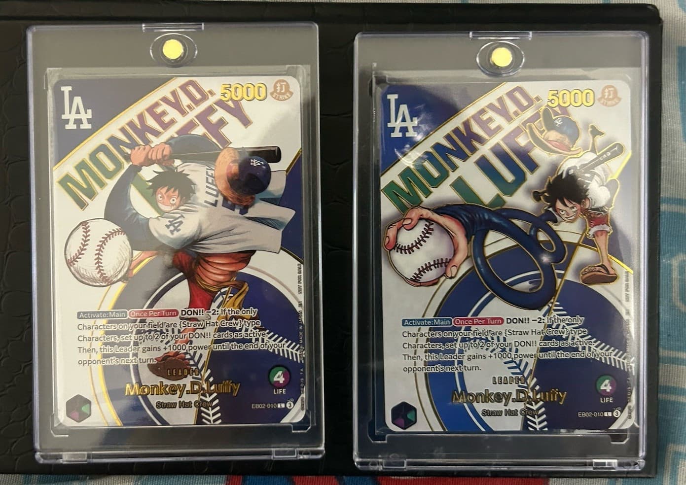 Bandai One Piece Card Game Monkey D. Luffy Leader EB02-010 Alt Art Foil x2
