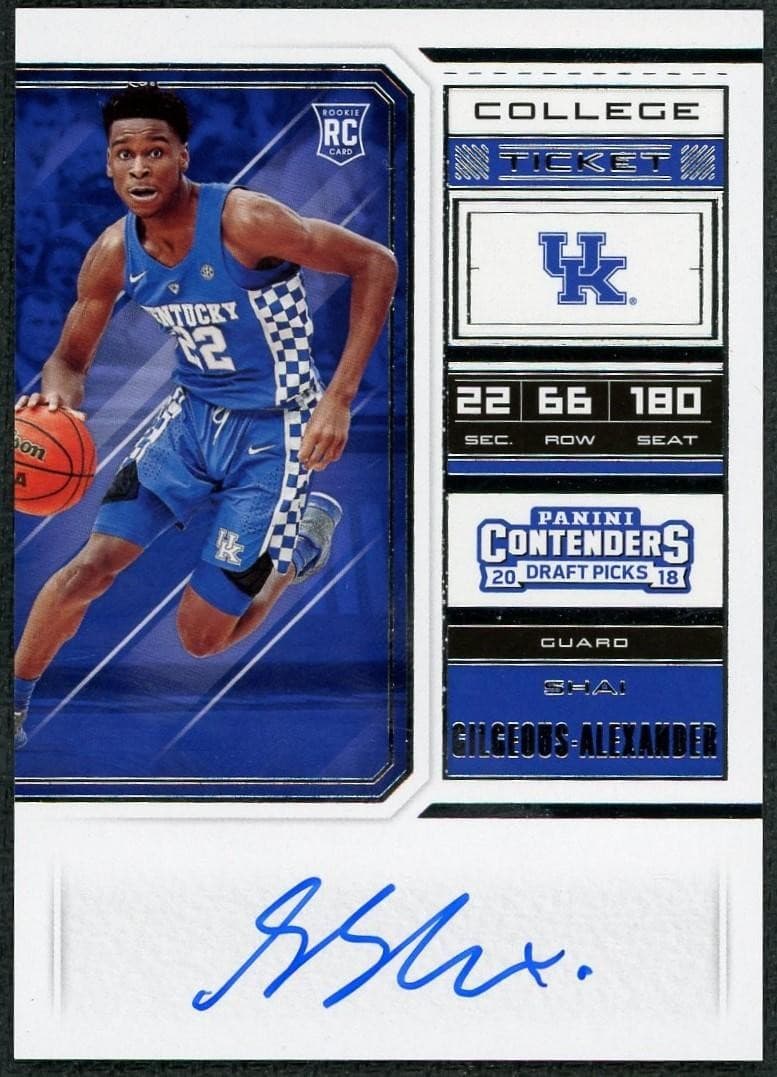 2018-19 Panini Contenders Draft Picks Shai Gilgeous-Alexander Rookie Auto #64