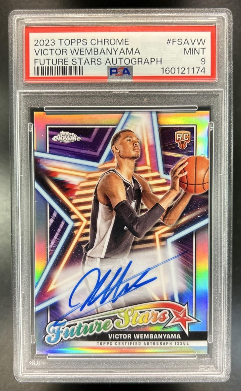 2023-24 Topps Chrome Victor Wembanyama Future Stars Auto RC Rookie #FSA-VW PSA 9