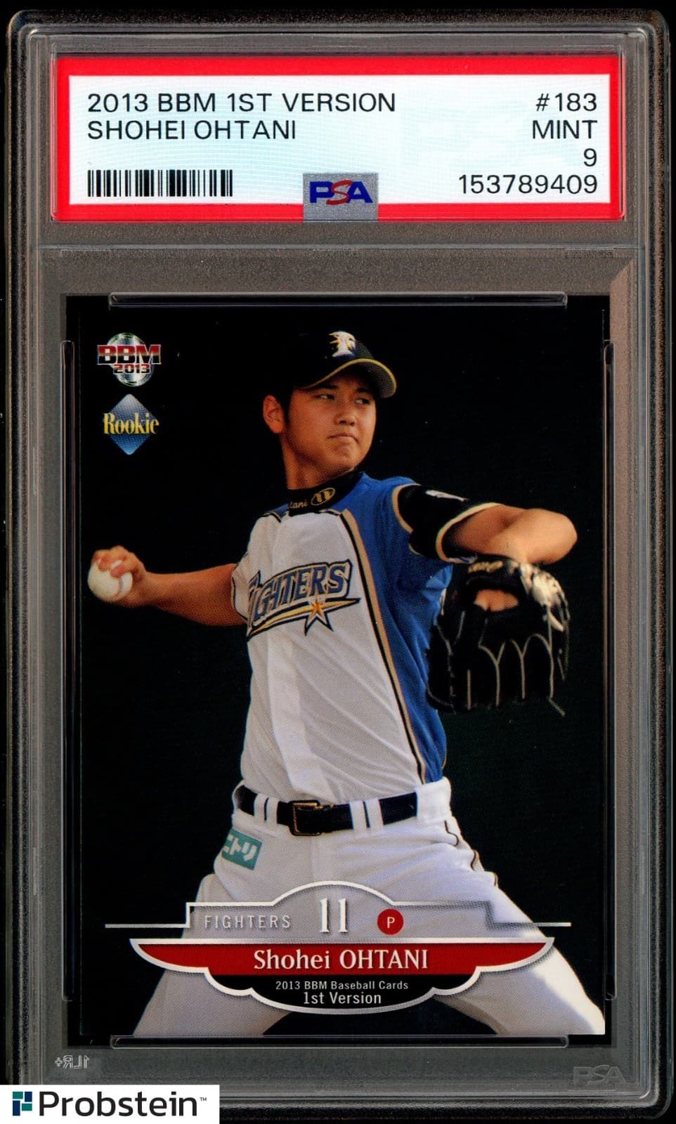 2013 BBM Japan 1st Version RED WING #183 Shohei Ohtani RC Rookie PSA 9 MINT