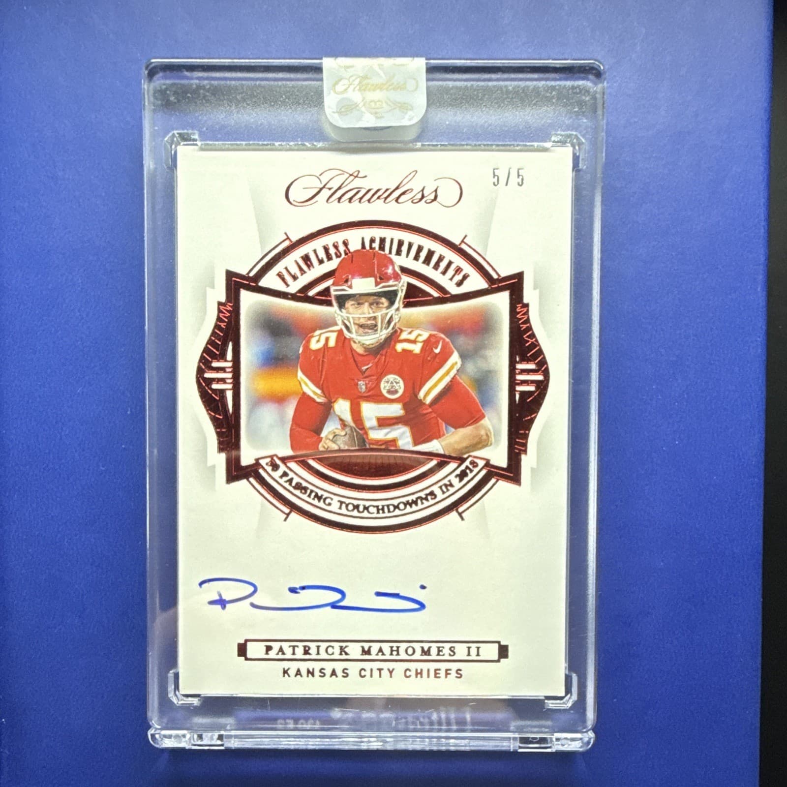 Flawless 2020 Patrick Mahomes II Achievements Auto /5 -50 TD PASSES 2018🔥