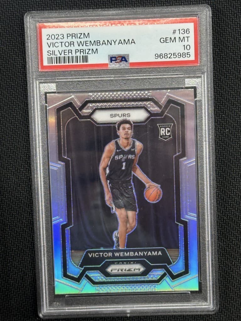 Victor Wembanyama 2023-24 Panini Prizm Silver Prizm Rookie RC PSA 10 #136