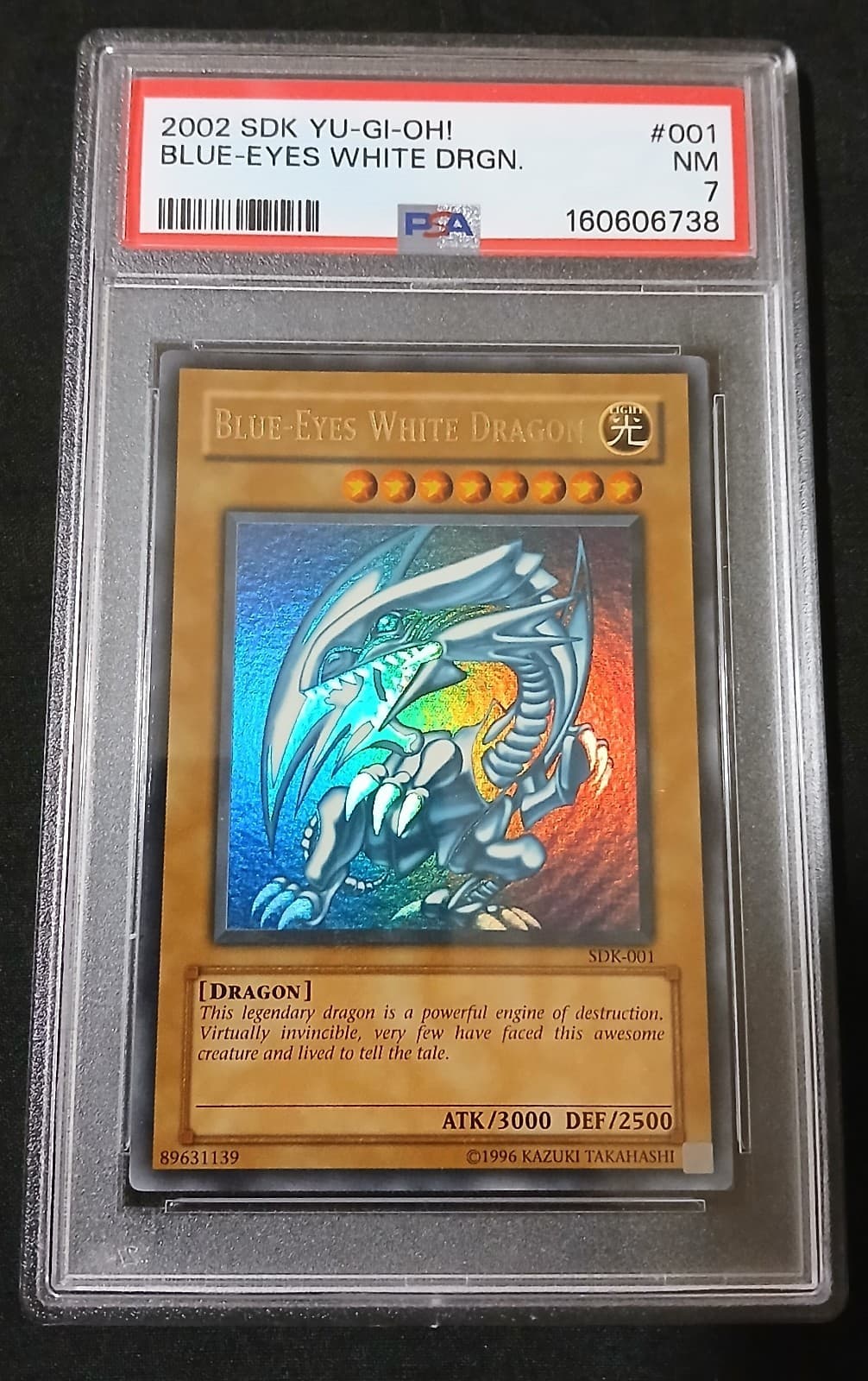 PSA 7 - BLUE-EYES WHITE DRAGON - SDK-001 - Unlimited - Yu-Gi-Oh!