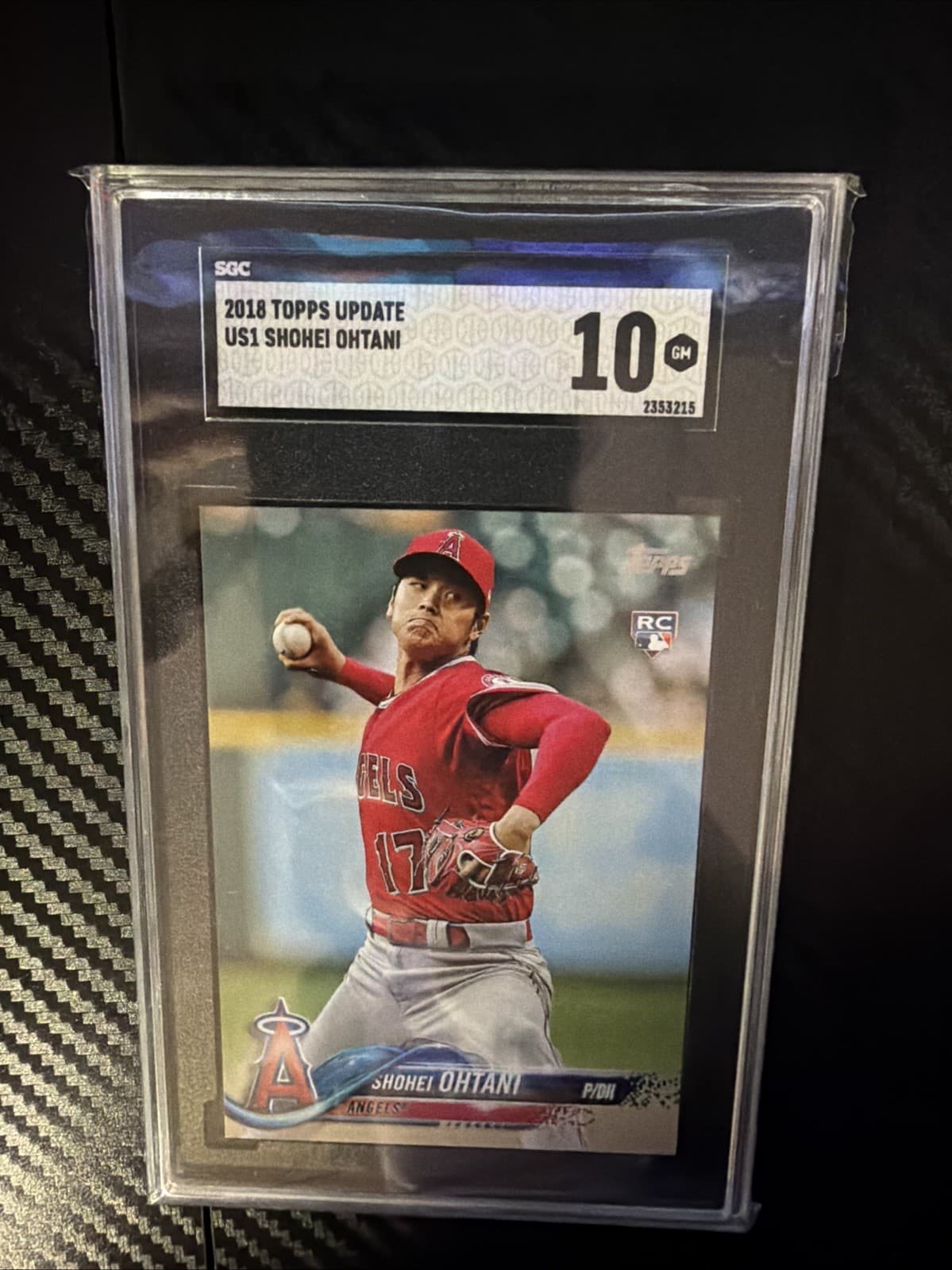 2018 Topps Update Series - Shohei Ohtani #US1 Pitching, Red Jersey (RC) SGC 10