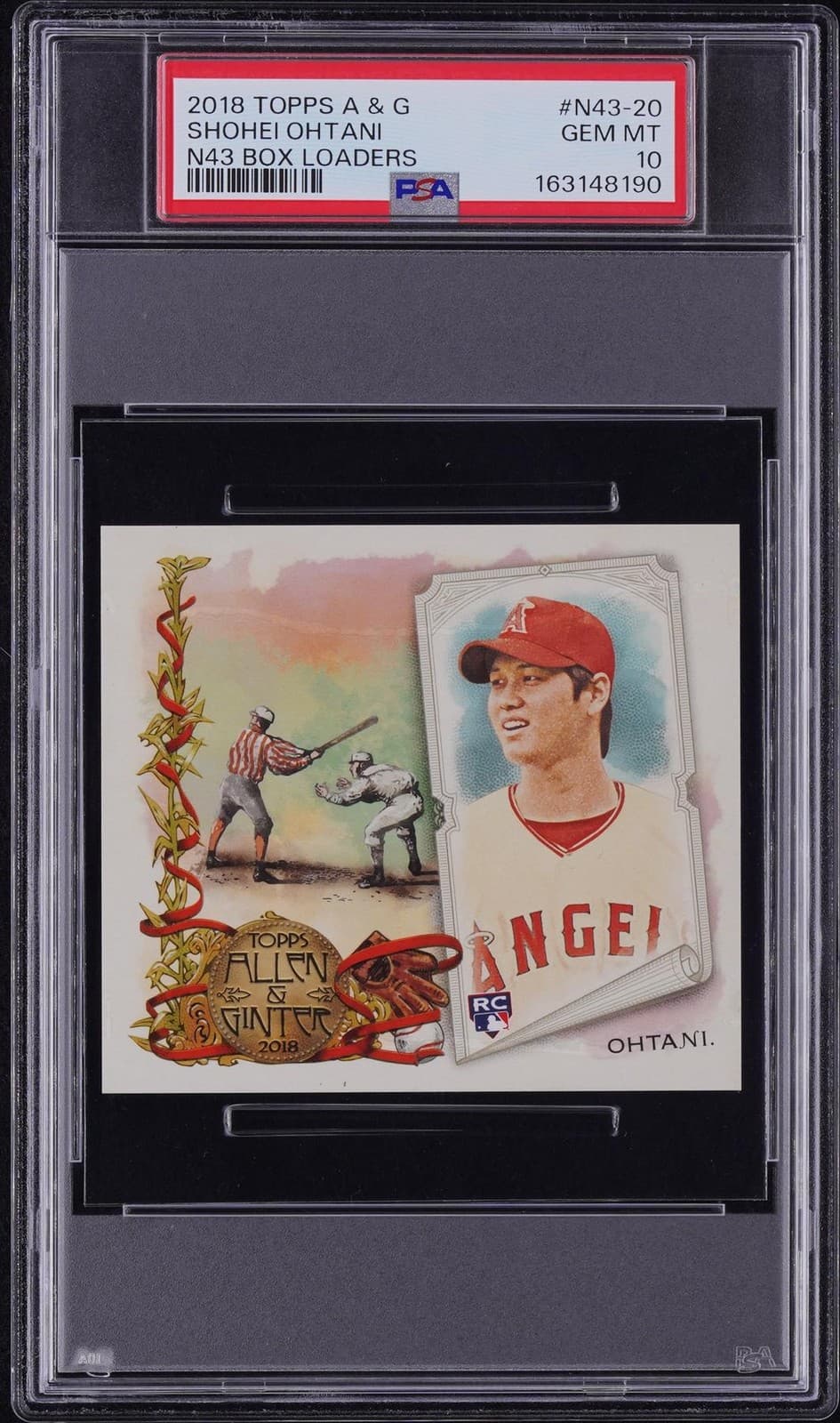 2018 Topps Allen & Ginter Shohei Ohtani Rookie N43 Box Loaders #N43-20 PSA 10