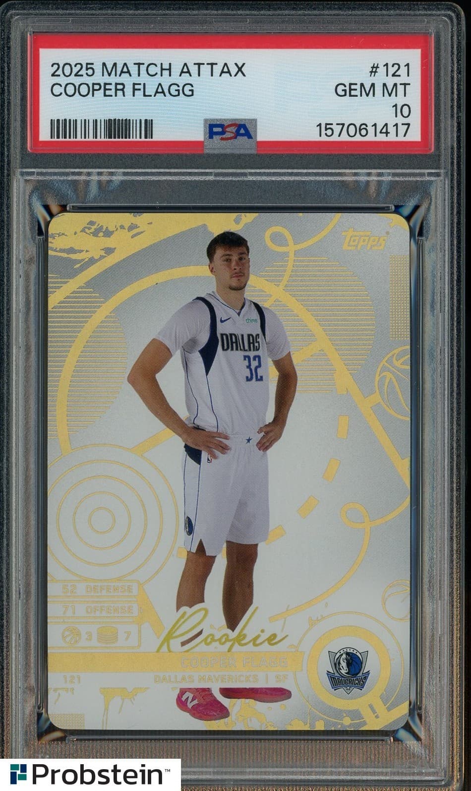 2025 Topps Match Attax #121 Cooper Flagg Mavericks RC Rookie PSA 10 GEM MINT