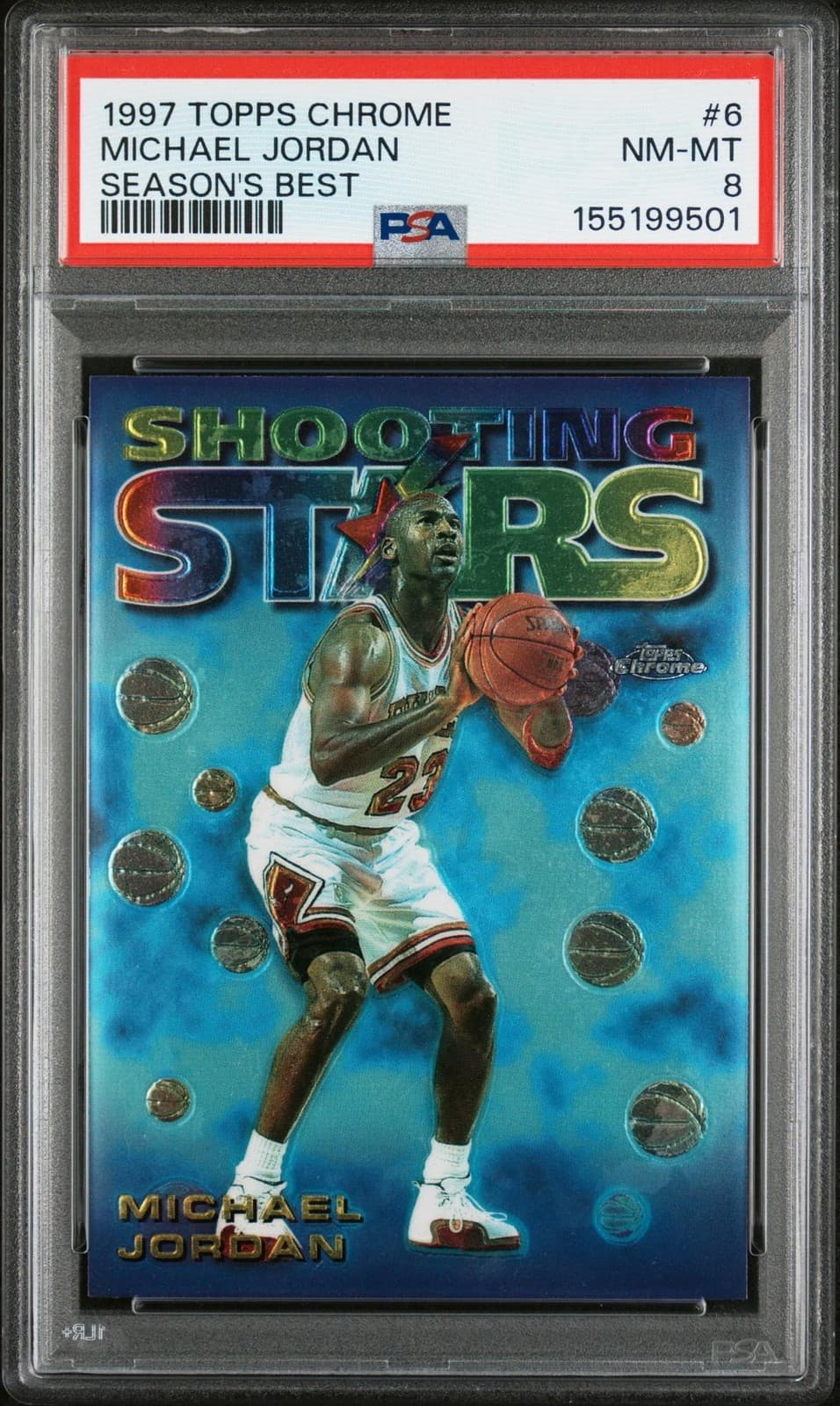 1997 Topps Chrome Michael Jordan Season's Best #6 PSA 8
