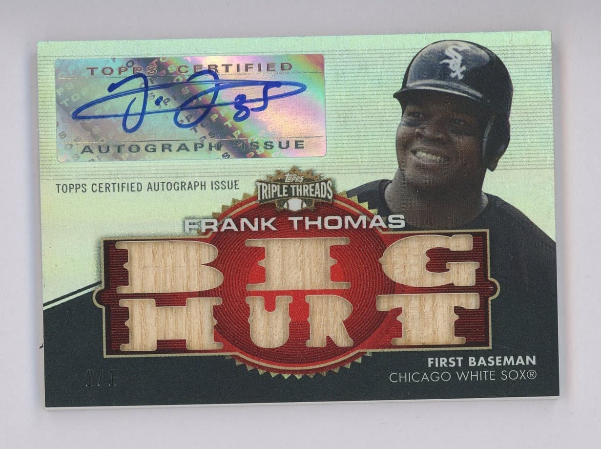 2012 Topps Triple Threads Frank Thomas White Sox HOF Bat Relics AUTO 1/1