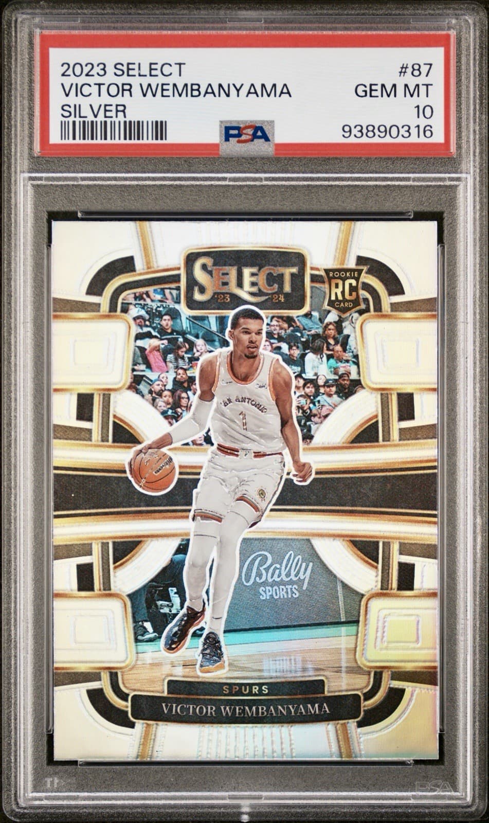 VICTOR WEMBANYAMA RC 2023 PANINI SELECT SILVER PRIZM #87 CONCOURSE ROOKIE SPURS
