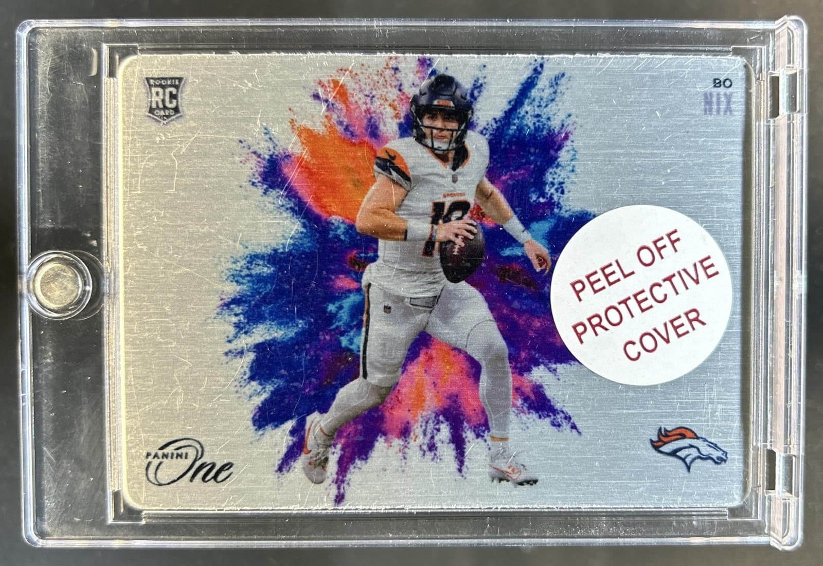 2024 Panini One Bo Nix Color Blast RC Protector Rookie #CB-BNX Broncos