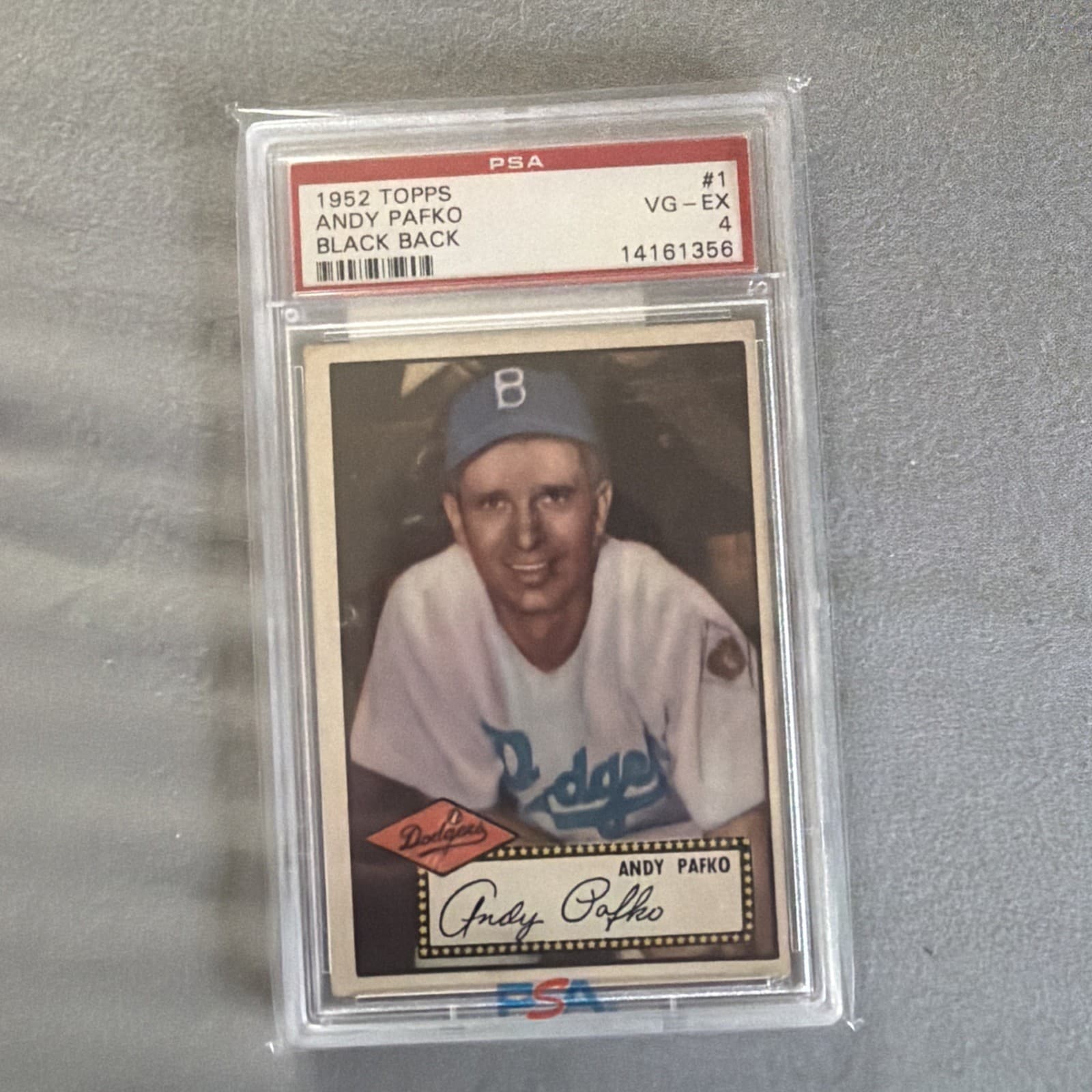 1952 Topps #1 Andy Pafko PSA 4 Black back Rare! Tough #1 Card Brooklyn Dodgers