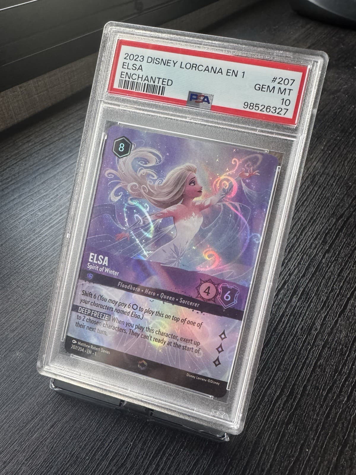 Ravensburger Disney Lorcana Elsa Spirit of Winter Enchanted PSA 10 207/204