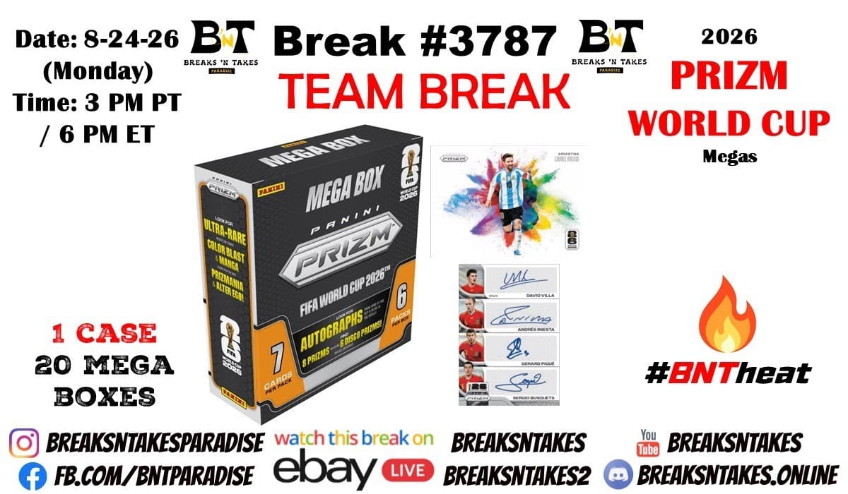 PORTUGAL 2026 Panini Prizm FIFA World Cup Soccer Mega CASE Break #3787