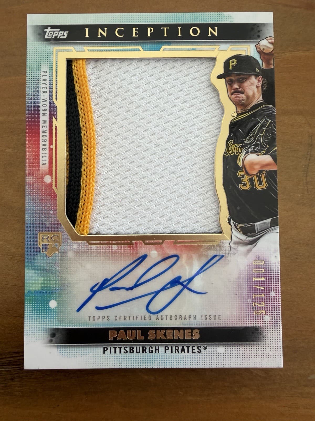 2024 Topps Inception Paul Skenes #AJP-PS RC Auto Jumbo Patch 1/125 Pirates RPA