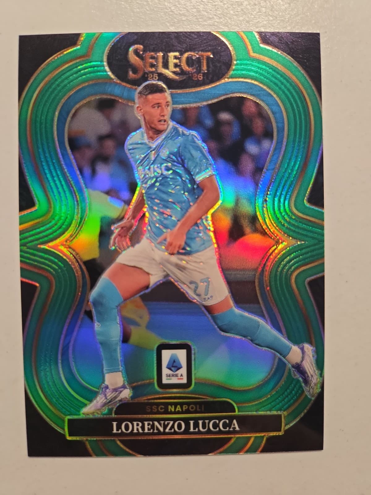 2025-26 Panini Select Serie A Soccer Lorenzo Lucca Green 3/5 Napoli