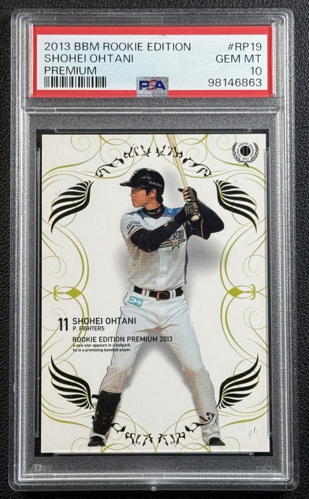SHOHEI OHTANI PSA 10 2013 BBM ROOKIE EDITION #RP19 PREMIUM RC GEM MINT