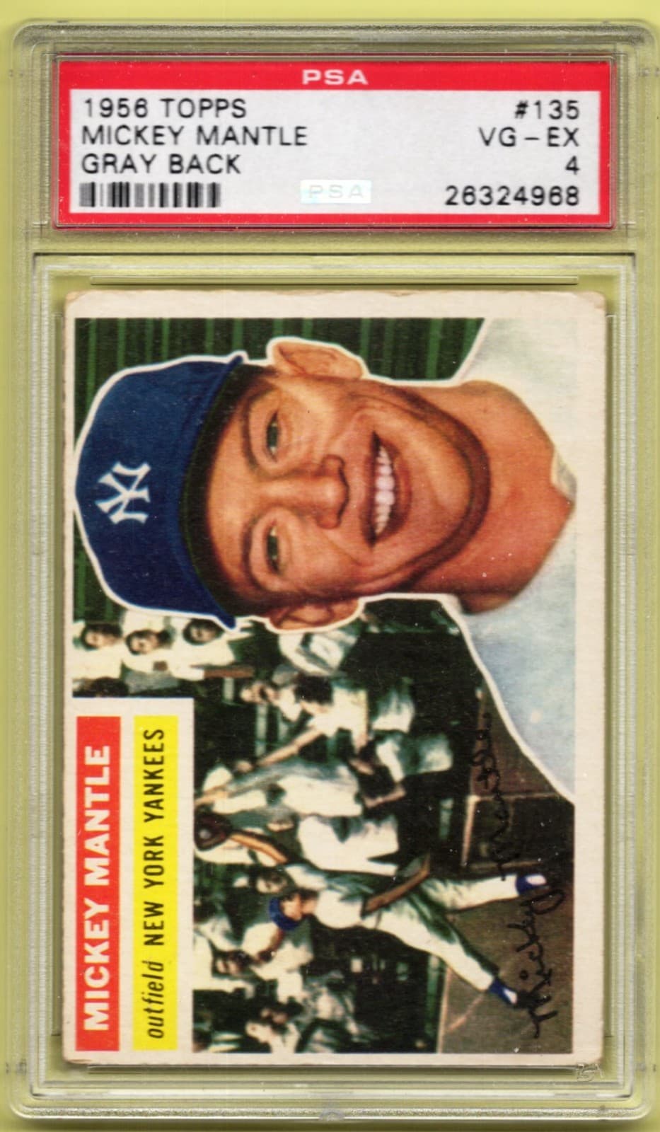 1956 Topps #135 Mickey Mantle - New York Yankees - PSA 4