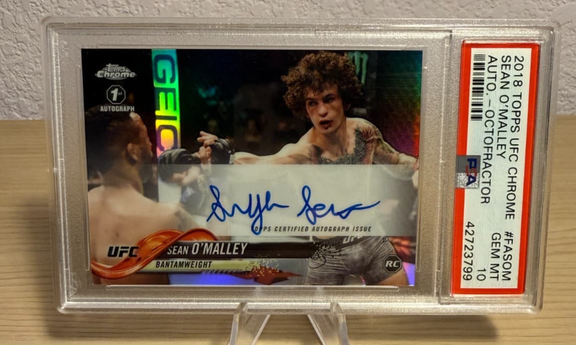 Sean O’Malley 2018 Topps UFC Chrome 1st Auto Rookie RC Refractor PSA 10 Gem Mint