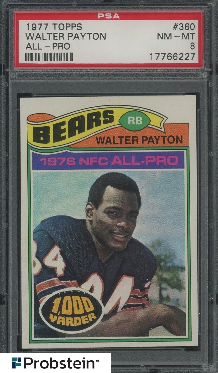 1977 Topps Football All-Pro #360 Walter Payton Chicago Bears HOF PSA 8 NM-MT