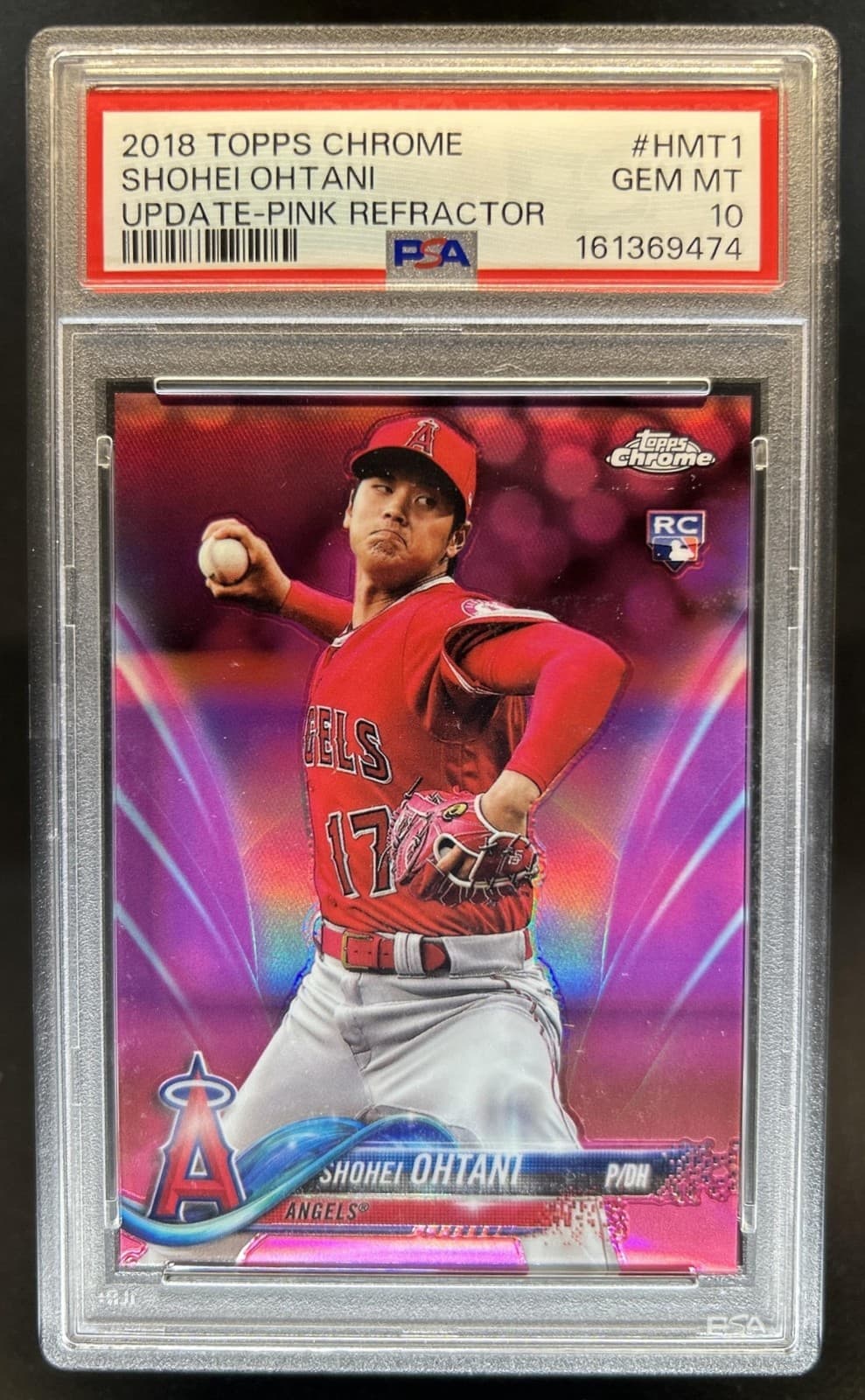2018 Topps Chrome Update Shohei Ohtani RC Pink Refractor #HMT1 Angels PSA 10