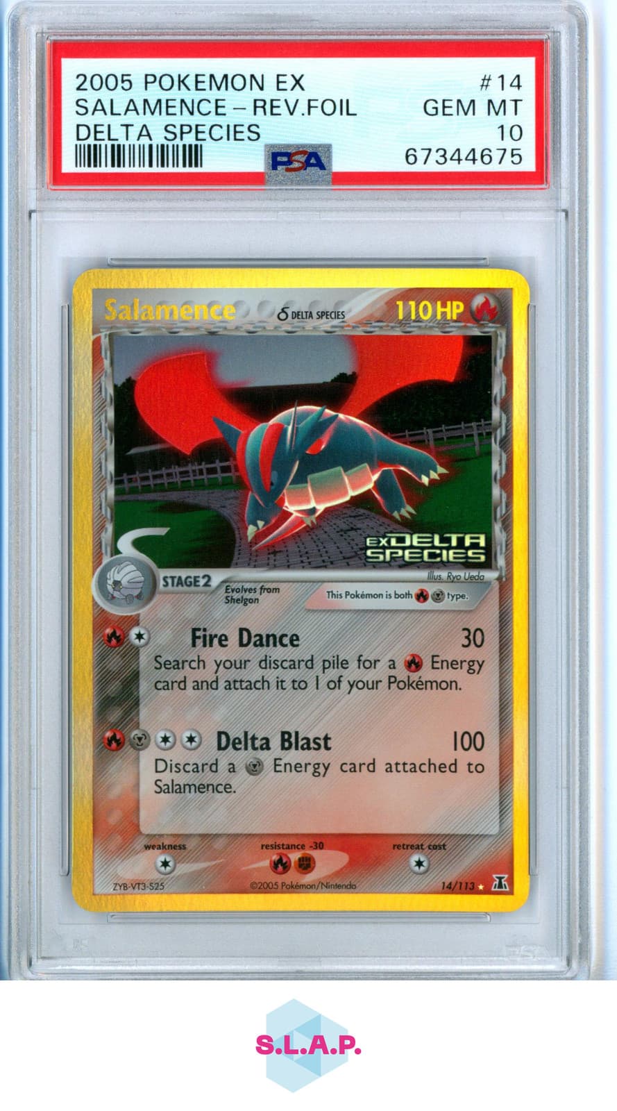 SALAMENCE POKEMON EX #14 2005 EX DELTA SPECIES REV.FOIL ENGLISH GEM MT PSA 10