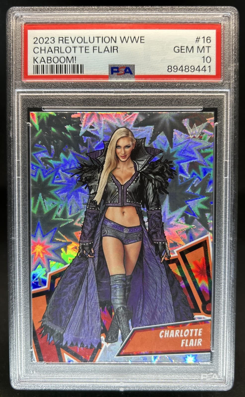 2023 Panini Revolution WWE Charlotte Flair Kaboom! SSP #16 PSA 10 GEM MINT