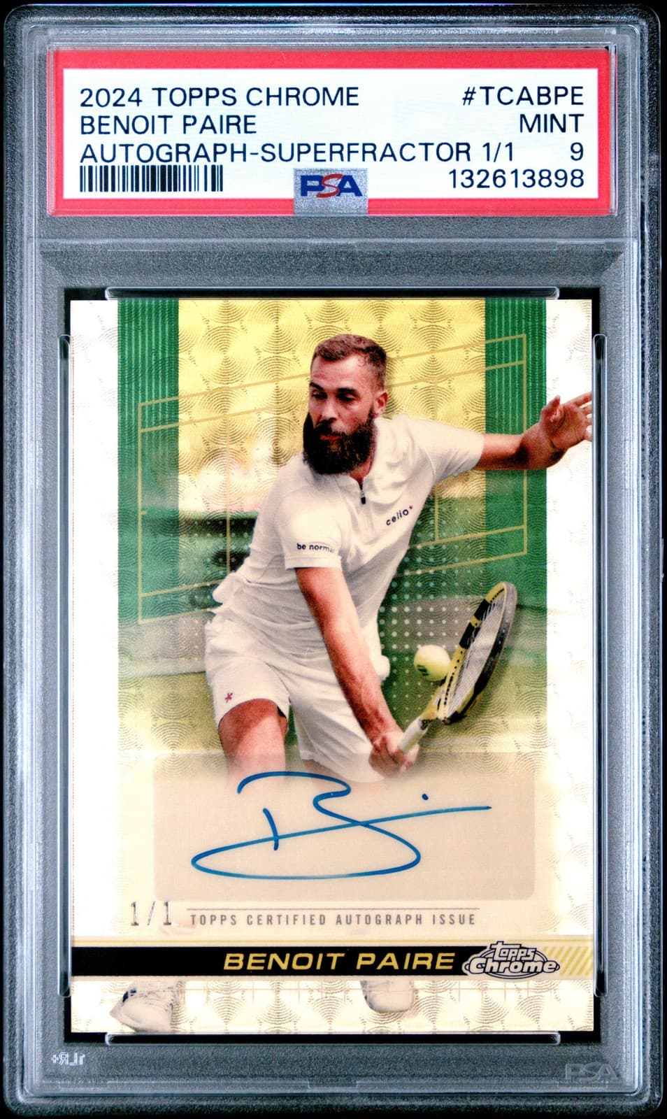 2024 Topps Chrome Tennis SuperFractor 1/1 Benoit Paire Auto #TCABPE PSA 9 BG6