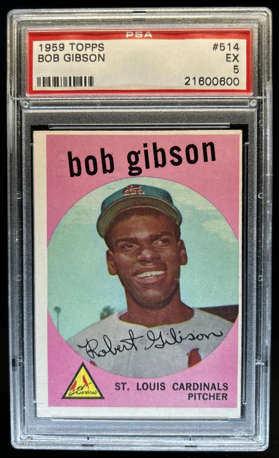 1959 Topps Bob Gibson Rookie RC #514 Cardinals PSA 5