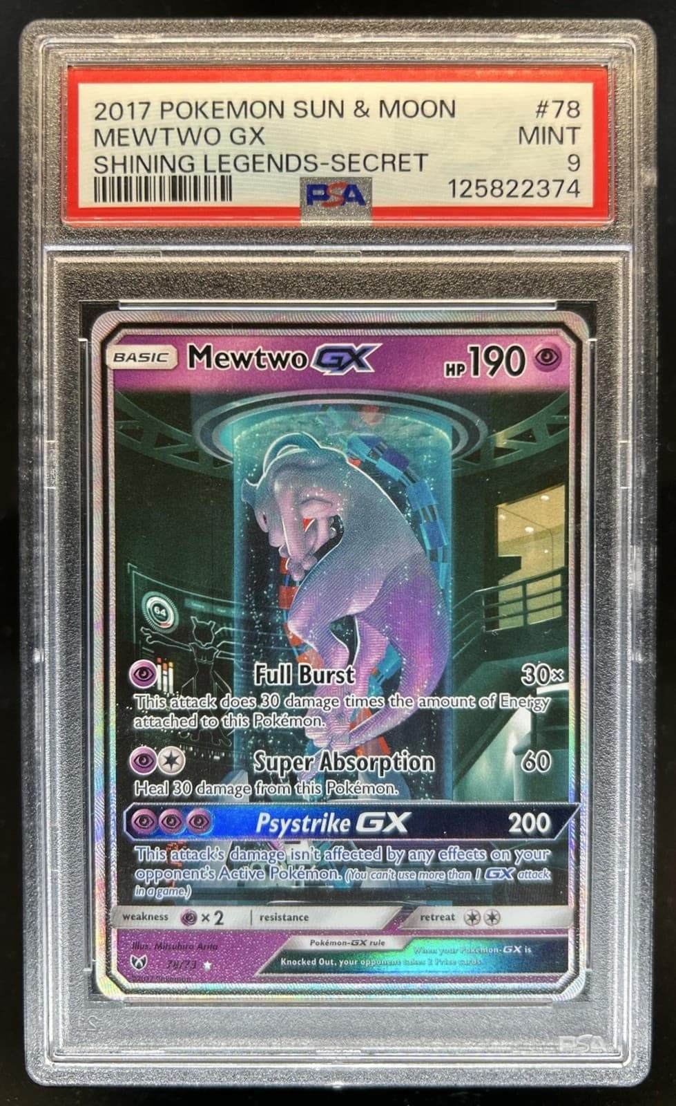 2017 Pokemon Shining Legends Mewtwo #78/73 PSA 9