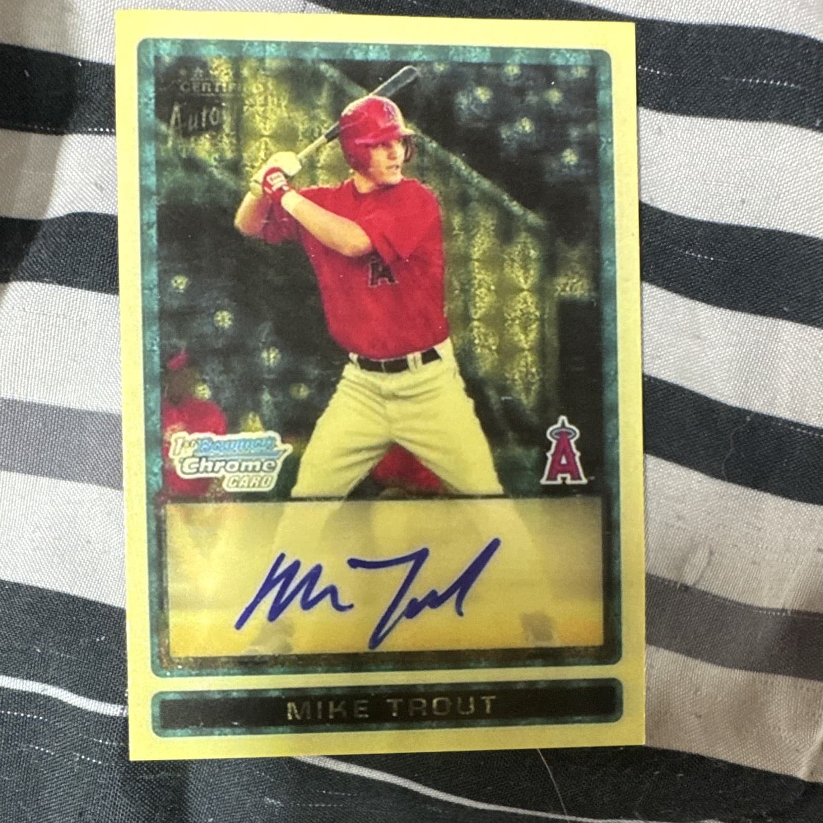 Topps 2009 Bowman Chrome Mike Trout BDPP89 Refractor Auto 1/1 Angels