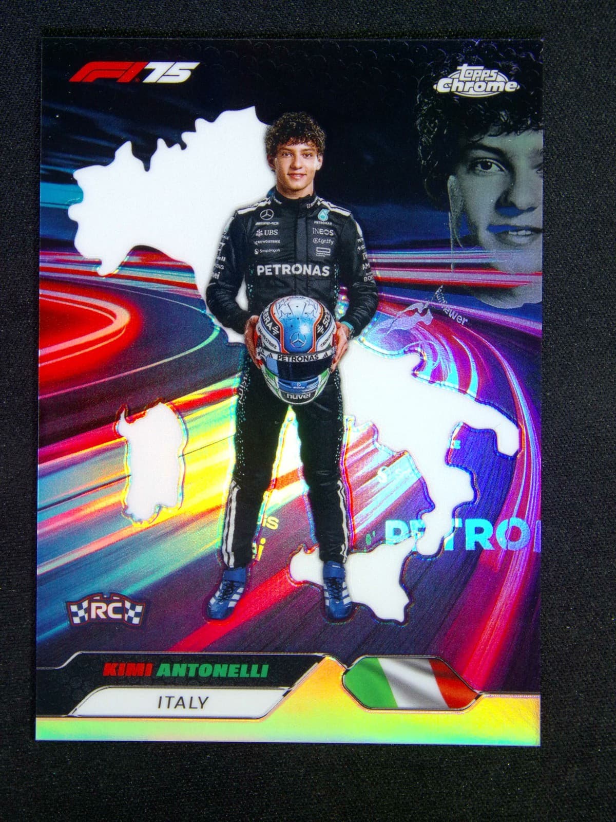 2025 Topps Chrome F1 Kimi Antonelli RC Rookie Neon Nations Case Hit SSP