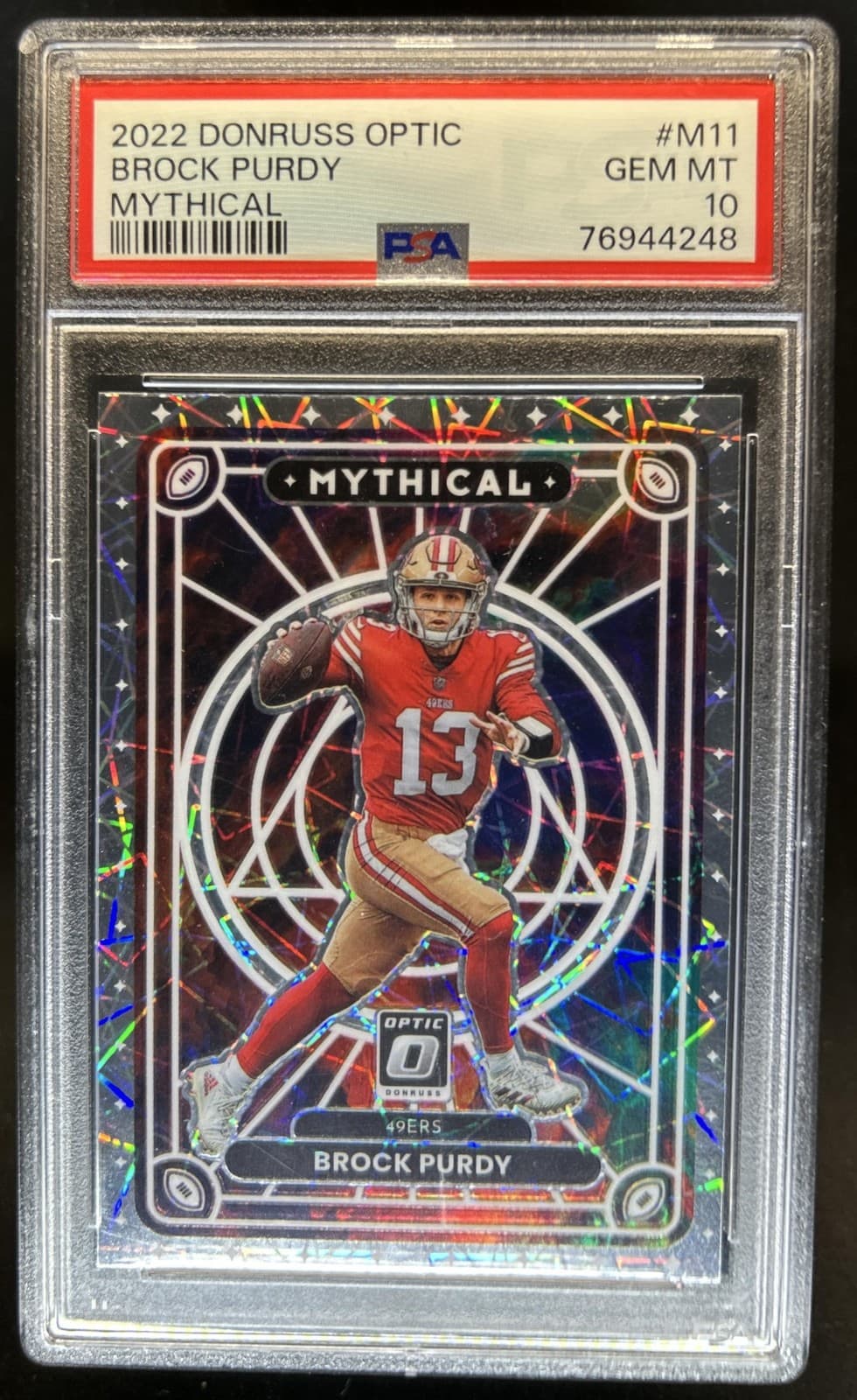 2022 Panini Donruss Optic Brock Purdy Mythical Rookie RC #M-11 49ers PSA 10