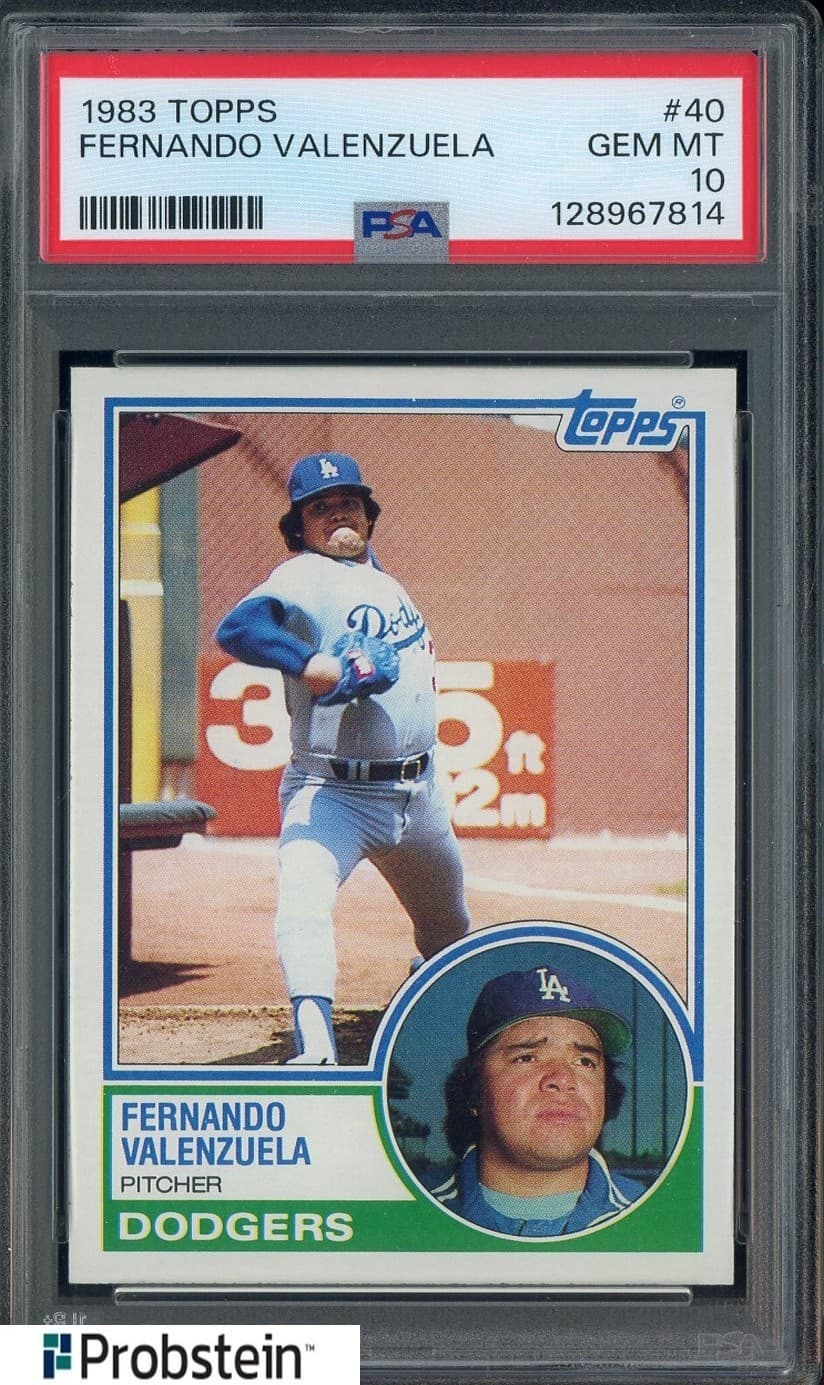 1983 Topps #40 Fernando Valenzuela Los Angeles Dodgers PSA 10 GEM MINT