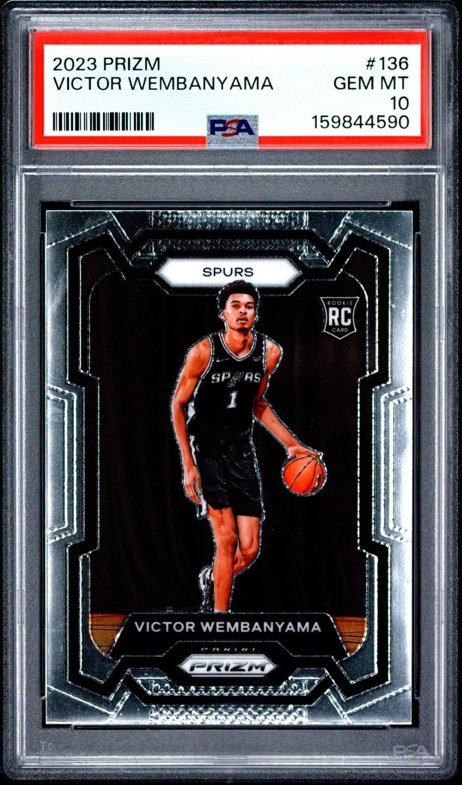 2023-24 Panini Prizm #136 Victor Wembanyama Rc Rookie Psa 10 Gem Mint Spurs