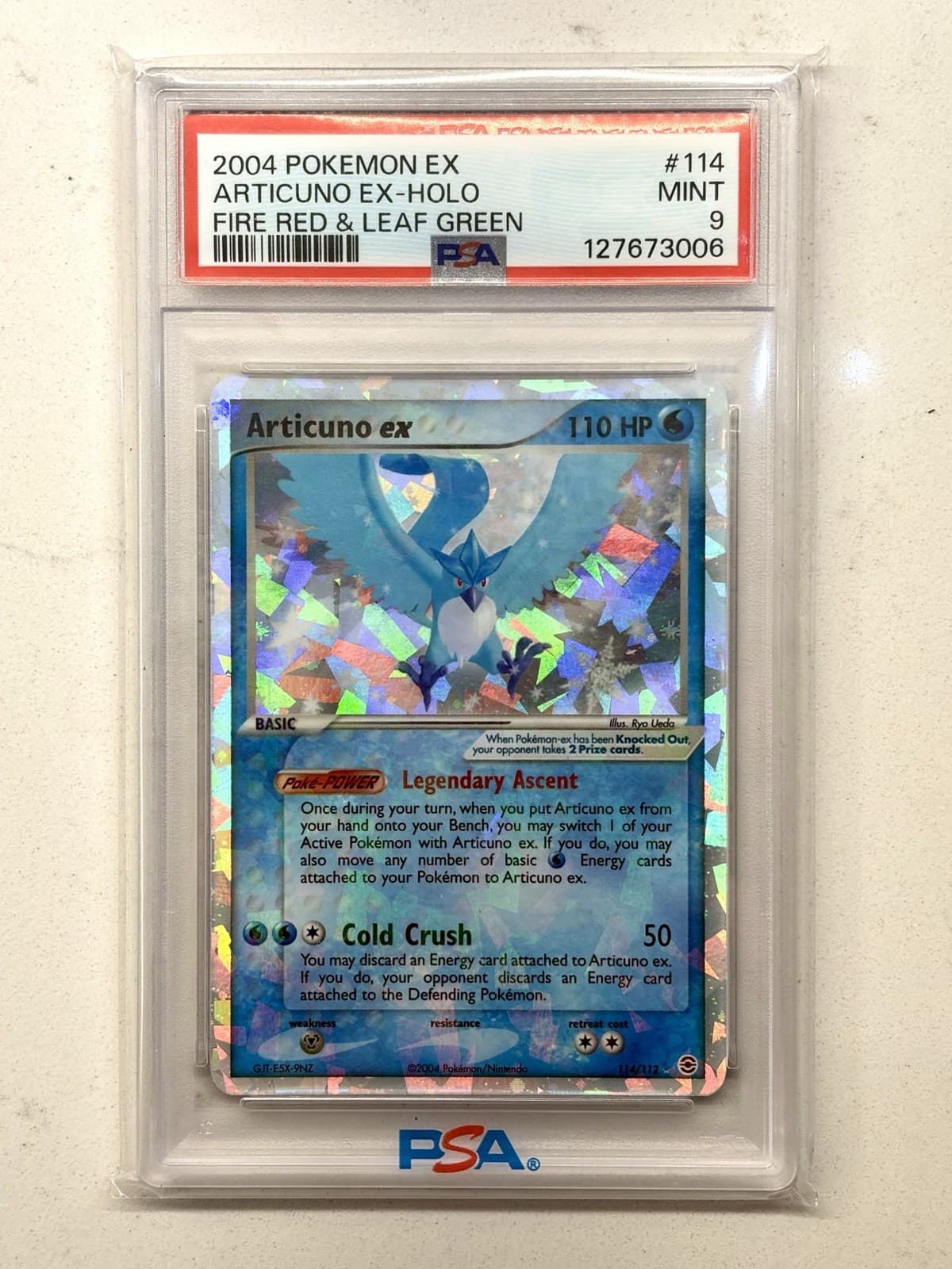 2004 Pokemon EX Fire Red & Leaf Green Articuno Ex-Holo #114 PSA 9